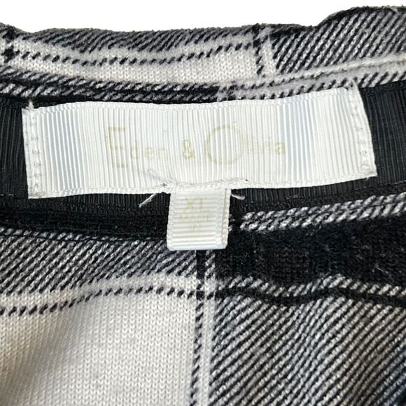 Eden & Olivia Button Down Shirt XL White Buffalo Plaid Soft Grunge Modern Top - Picture 8 of 10